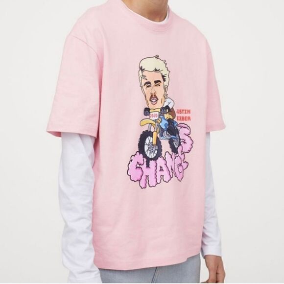 Justin Bieber x H&M 2020 Changes Graphic Oversized Tshirt Size Small - Picture 9 of 9